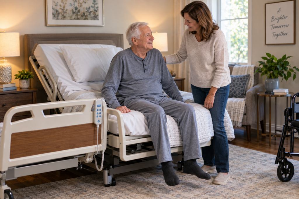 Hospital Beds for Seniors in a home bedroom